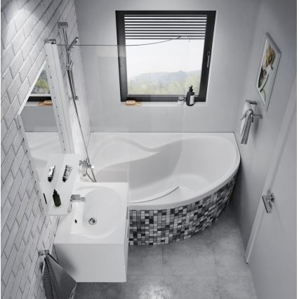 Ravak CM21000000 - ROSA sarokkád 160x105 cm, akril, fehér