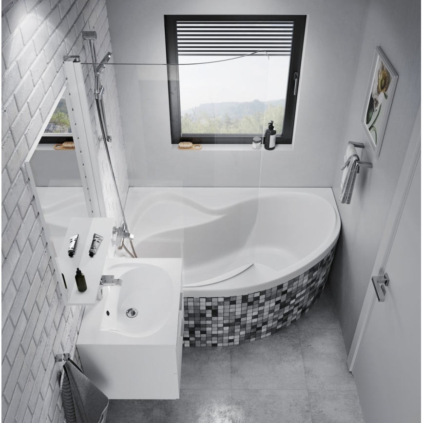 Ravak CM21000000 - ROSA sarokkád 160x105 cm, akril, fehér