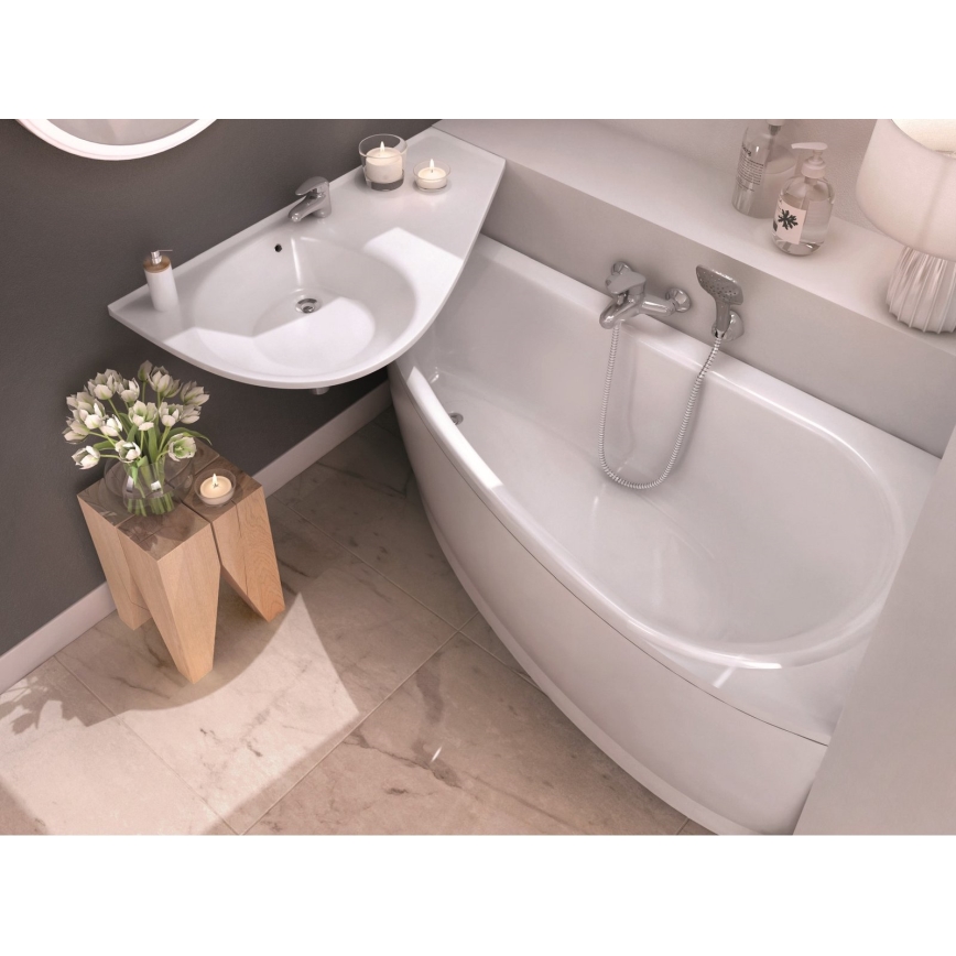 Ravak CS01000000 - Sarokkád AVOCADO 150x75 cm akril/fehér