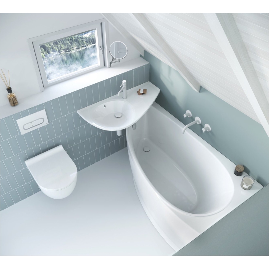 Ravak CS01000000 - Sarokkád AVOCADO 150x75 cm akril/fehér