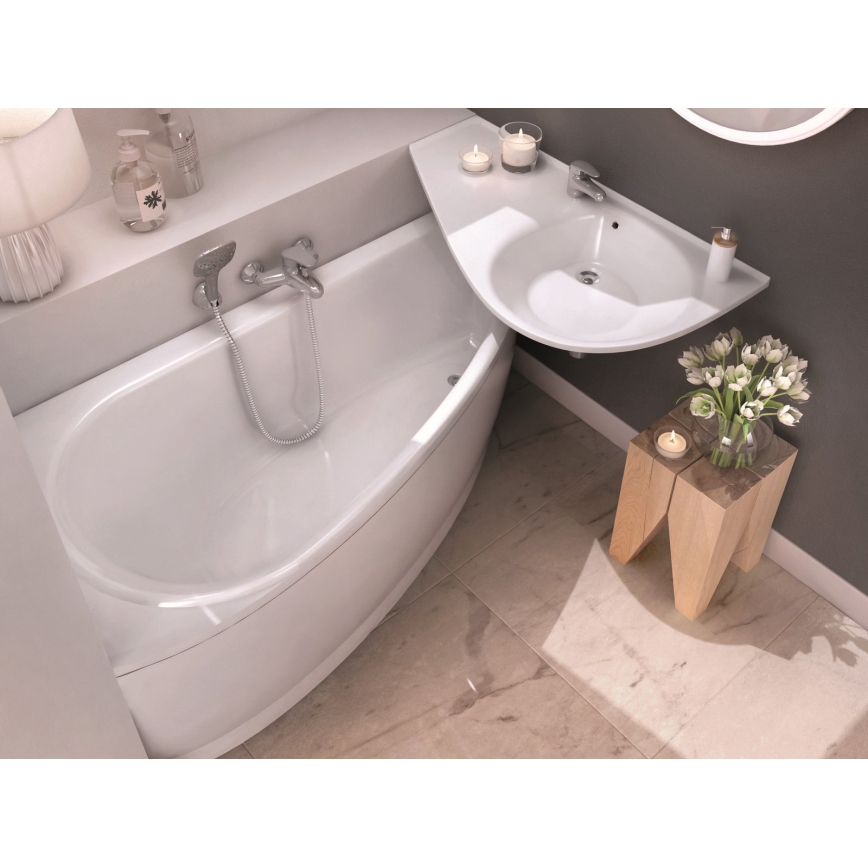 Ravak CT01000000 - Sarokkád AVOCADO 150x75 cm akril/fehér