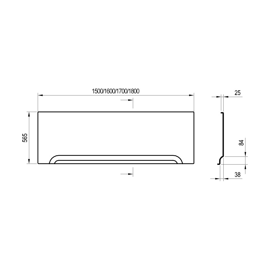 Ravak CZ001P0A00 - Elülső panel fürdőkádhoz, 150 cm, akril/fehér