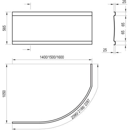 Ravak CZH1000A00 - ROSA kádpanel 140 cm akril/fehér