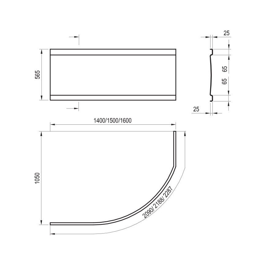 Ravak CZH1000A00 - ROSA kádpanel 140 cm akril/fehér