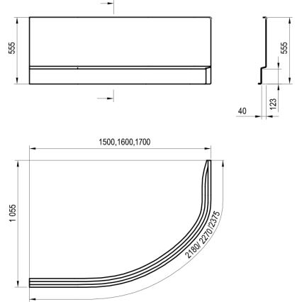 Ravak CZL1200AN0 - ROSA 160 cm-es kádpanel akril/fehér