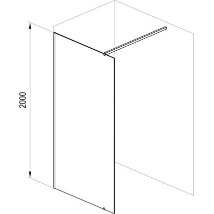 Ravak GW9WA030SZ1 - WALK-IN zuhanykabin 100x200 cm fekete