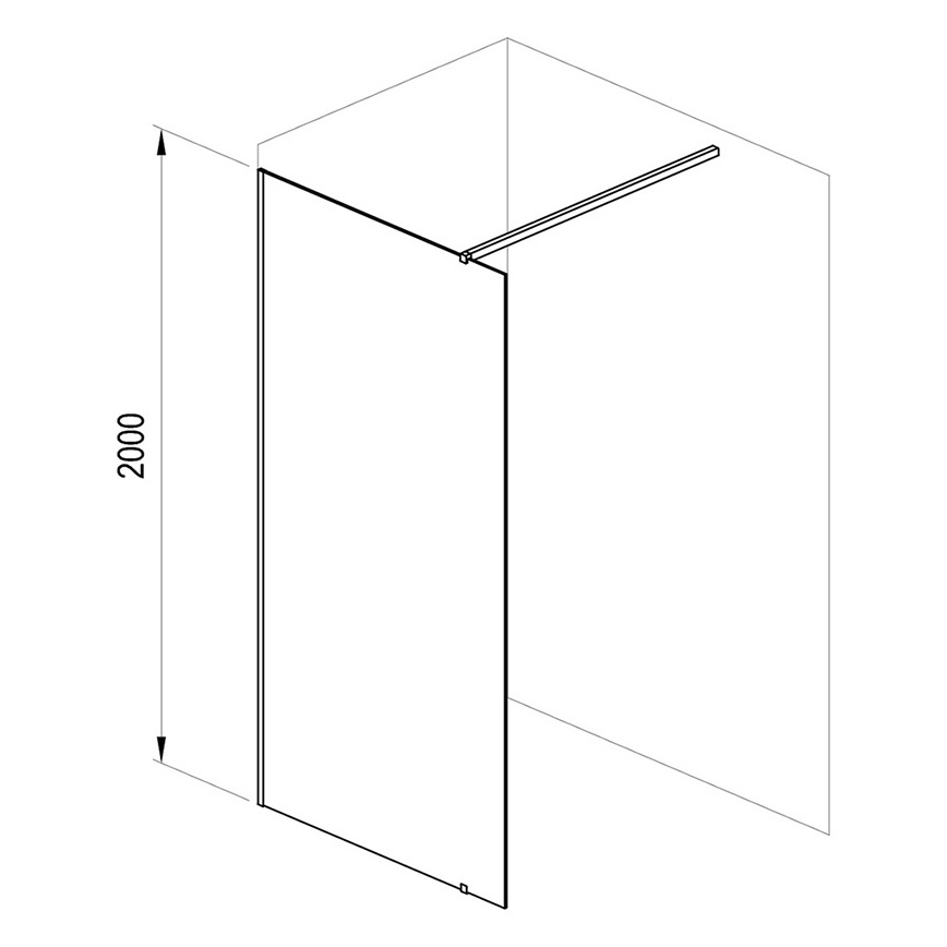 Ravak GW9WA030SZ1 - WALK-IN zuhanykabin 100x200 cm fekete