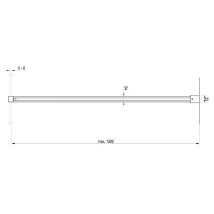 Ravak GWD01000A098 - Merevítőrúd a WALK-IN zuhanykabinhoz, 120 cm, fényes króm