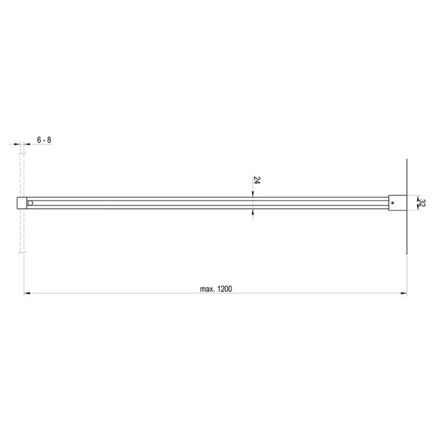 Ravak GWD01000A098 - Merevítőrúd a WALK-IN zuhanykabinhoz, 120 cm, fényes króm