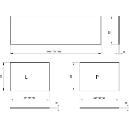 Ravak X000001059 - Elülső panel fürdőkádhoz 180 cm forgácslap/fehér