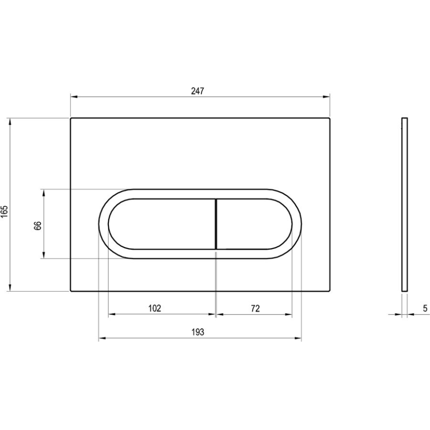 Ravak X01455 - CHROME öblítő nyomólap 24,7x16,5 cm fehér