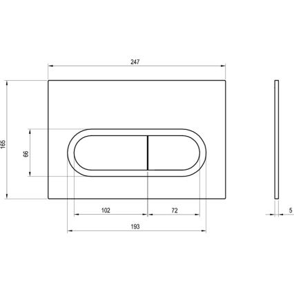 Ravak X01797 - Öblítőgomb 24,7x16,5 cm króm fekete