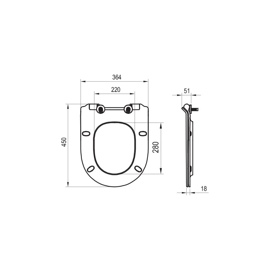Ravak X01862 - WC-ülőke SoftClose VITA SLIM fekete