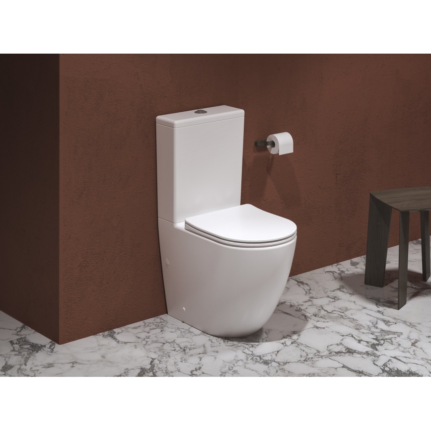 Ravak X01870 - perem nélküli kombinált WC SoftClose OPTIMA ülőkével, kerámia/fehér