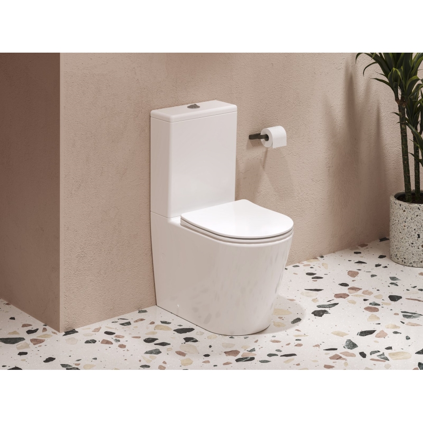 Ravak X01872 - perem nélküli kombi WC lágy záródású ülőkével ELEGANT kerámia/fehér