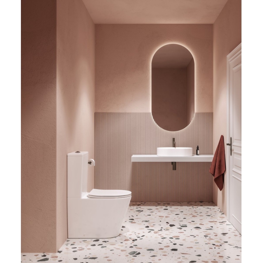 Ravak X01872 - perem nélküli kombi WC lágy záródású ülőkével ELEGANT kerámia/fehér