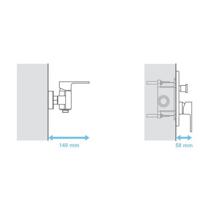 Ravak X070052 - R-BOX beépítőtest falba süllyesztett csaptelepekhez 15,2x11,9 cm