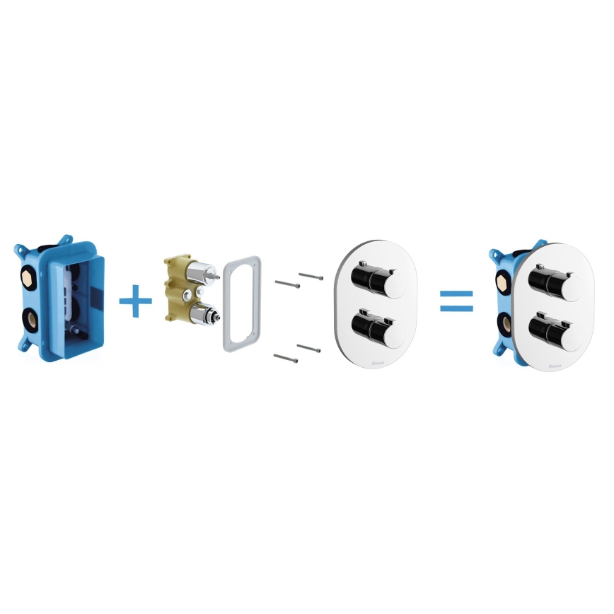 Ravak X070074 - Beépítőtest falba süllyeszthető csaptelepekhez R-BOX MULTI 18,1x11,6 cm