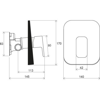 Ravak X070137 - R-BOX falba süllyesztett zuhanycsaptelep, fényes króm