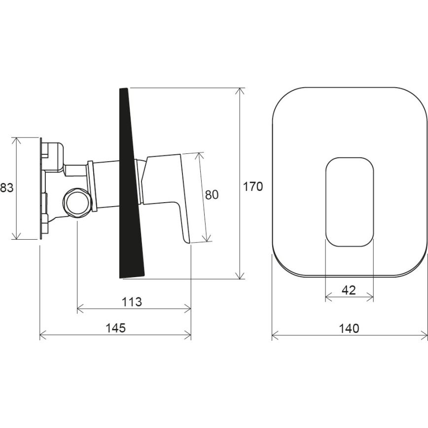 Ravak X070137 - R-BOX falba süllyesztett zuhanycsaptelep, fényes króm