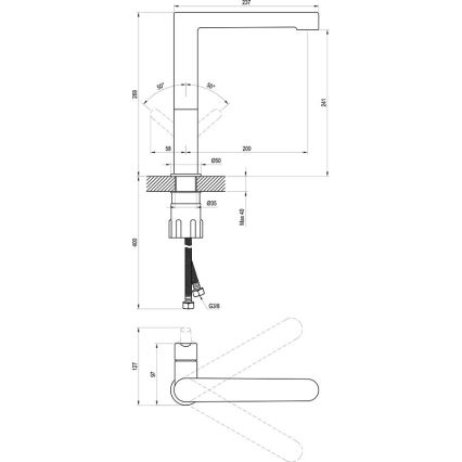 Ravak X070143 - PURI mosdócsaptelep 26,9 cm-es, fényes króm