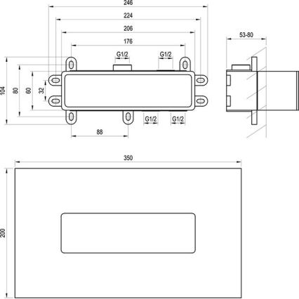 Ravak X070233 - Beépítőtest falba építhető csaptelepekhez R-BOX 10,4x24,6 cm