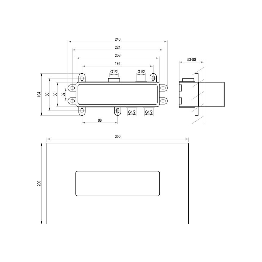 Ravak X070233 - Beépítőtest falba építhető csaptelepekhez R-BOX 10,4x24,6 cm