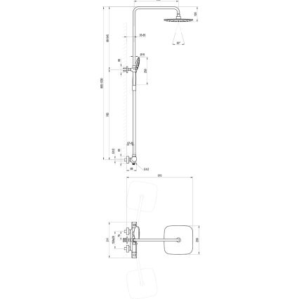 Ravak X070442 - FLAT termosztátos zuhanyszett, fényes króm