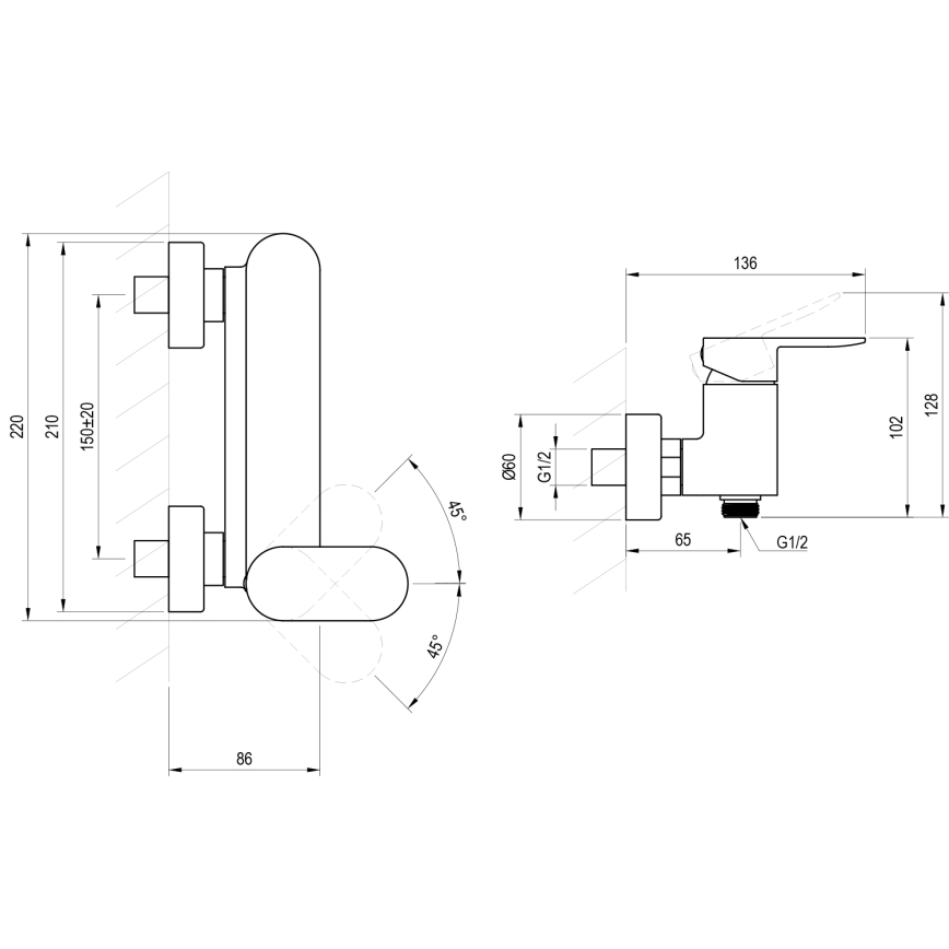 Ravak X070464 - CHROME fekete zuhanycsaptelep