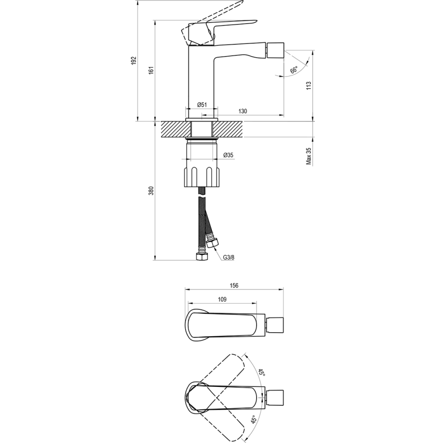 Ravak X070481 - LIFE bidé csaptelep, fekete