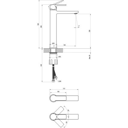 Ravak X070484 - Mosdócsaptelep SOLAR 29 cm fényes króm