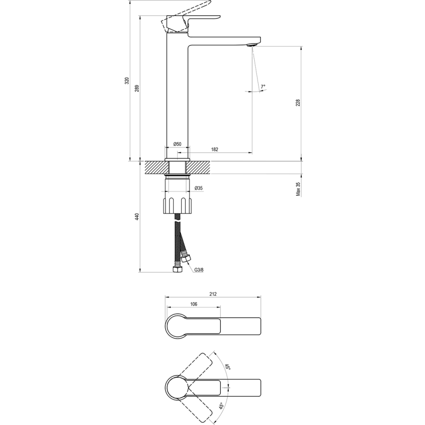 Ravak X070484 - Mosdócsaptelep SOLAR 29 cm fényes króm