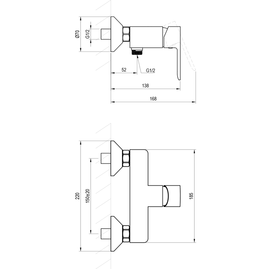 Ravak X070492 - SOLAR zuhanycsaptelep, fekete