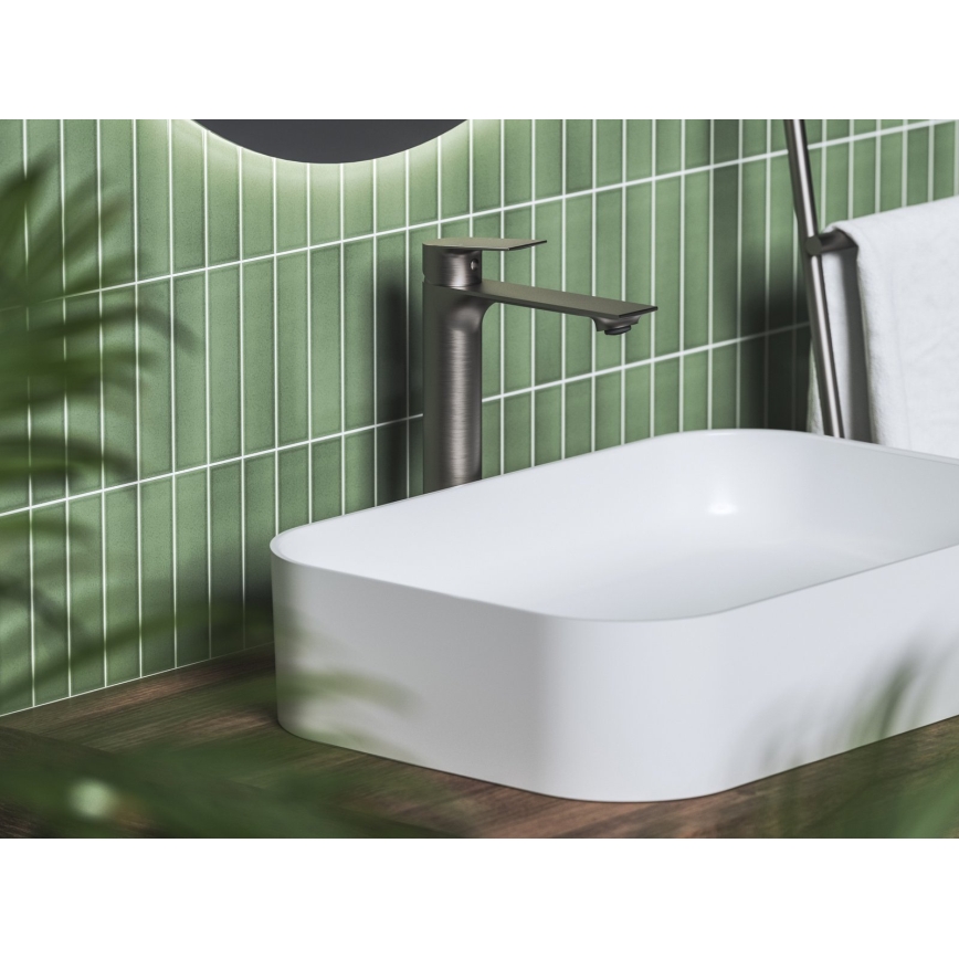 Ravak X070653 - PLAN 30 cm mosdócsaptelep, szálcsiszolt grafit