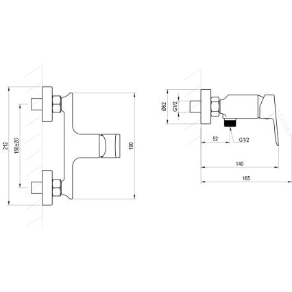 Ravak X070655 - PLAN zuhanycsaptelep, szálcsiszolt grafit