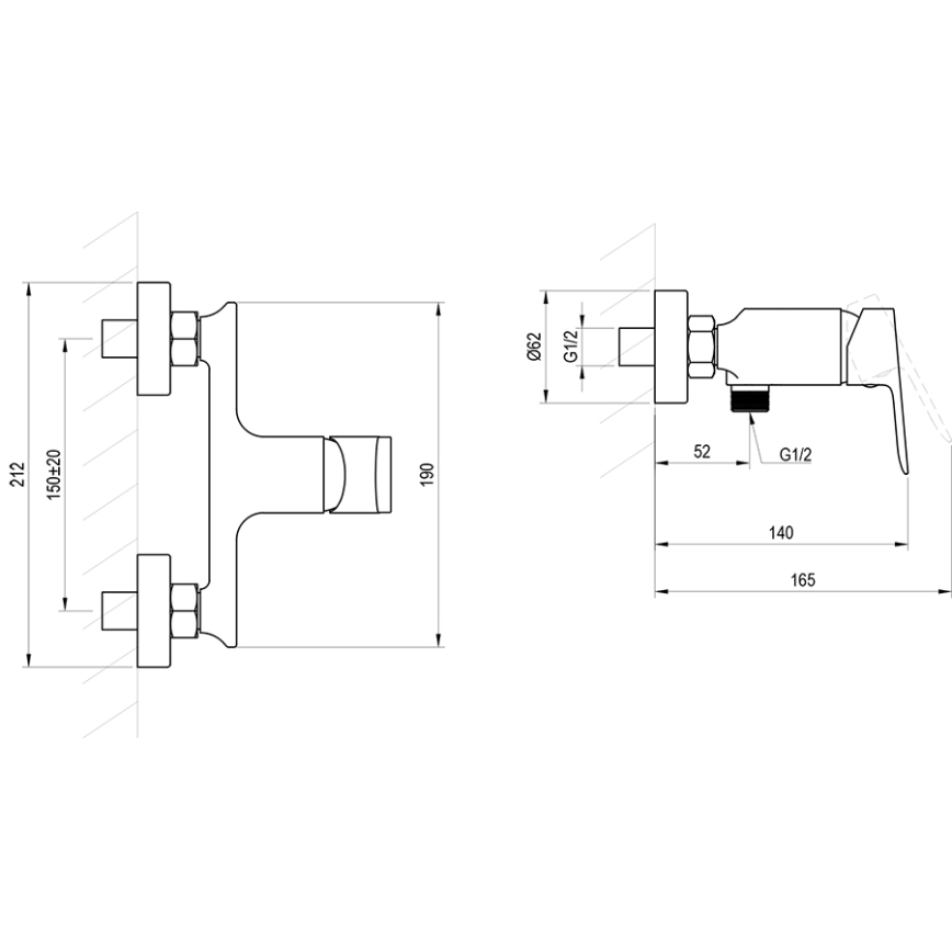 Ravak X070655 - PLAN zuhanycsaptelep, szálcsiszolt grafit