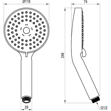 Ravak X07P009 - FLAT kézi zuhany, fényes króm