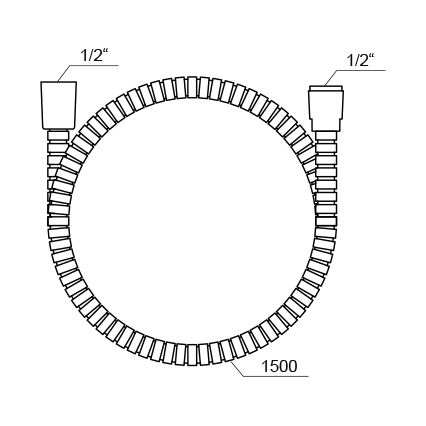 Ravak X07P065 - műanyag zuhanytömlő 150 cm, fényes króm