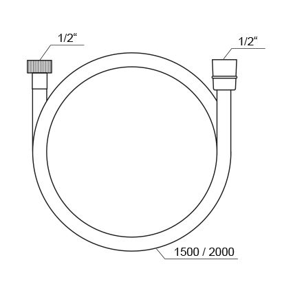 Ravak X07P176 - Műanyag zuhanycső 150 cm fényes króm