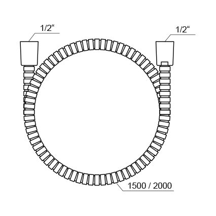 Ravak X07P340 - 150 cm-es zuhanytömlő, fényes króm