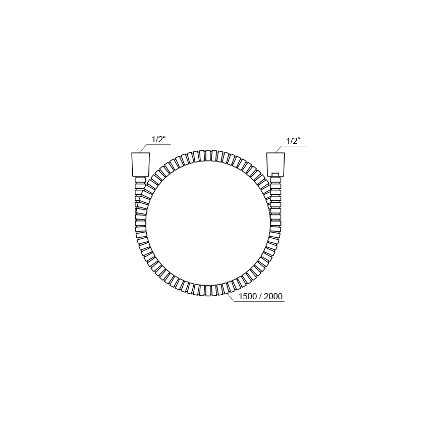 Ravak X07P340 - 150 cm-es zuhanytömlő, fényes króm