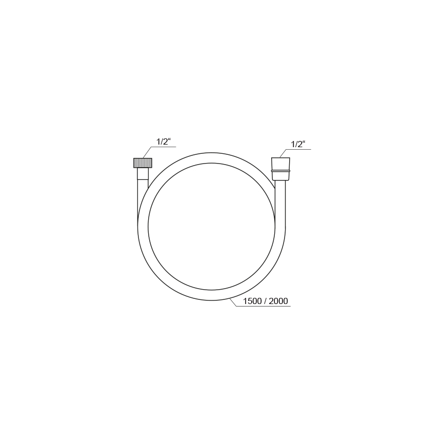 Ravak X07P568 - 150 cm hosszú műanyag zuhanytömlő, fekete