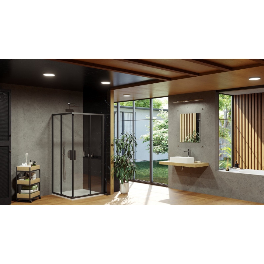 Ravak X1LM70300Z1 - BLIX SLIM négyrészes sarokkabin 90x90 cm fekete