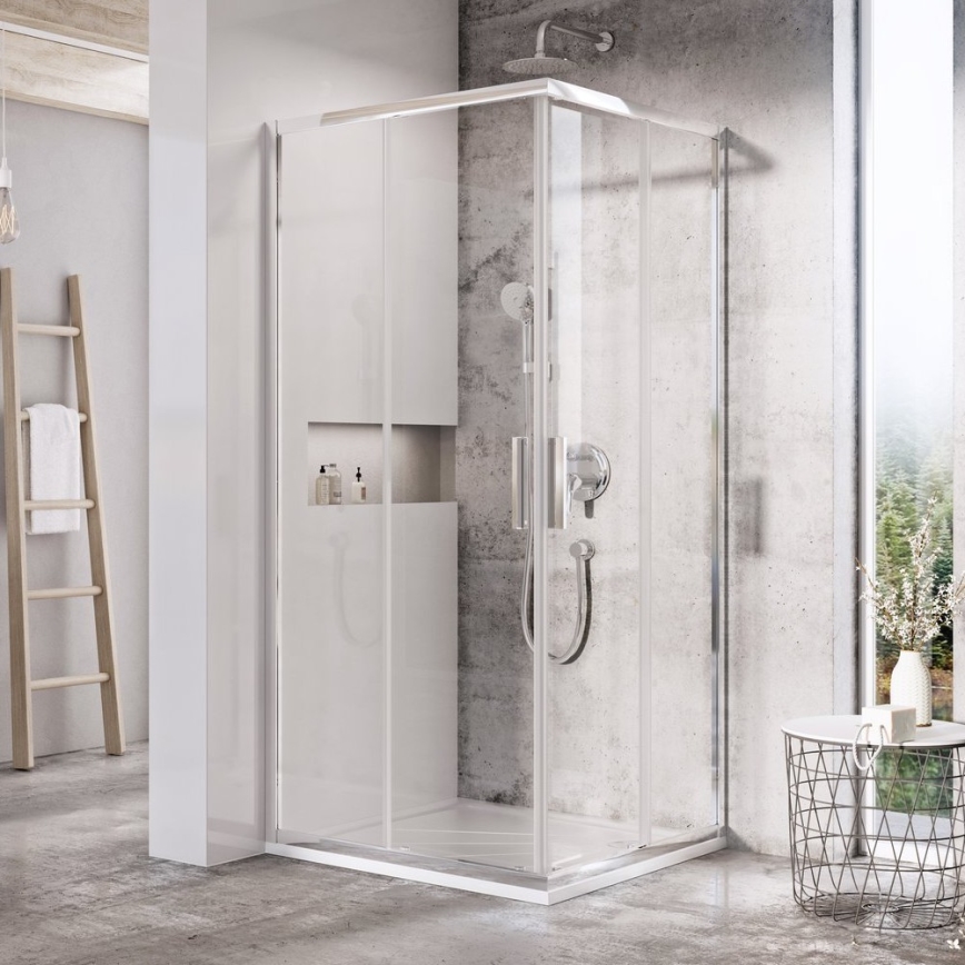 Ravak X1LM70C00Z1 - Négyrészes sarokkabin BLIX SLIM 90x90 cm, fényes króm