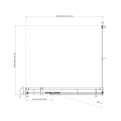 Ravak X9VV70A00Z1 - Fix zuhanyfal COOL 90 x 195 cm, fényes króm