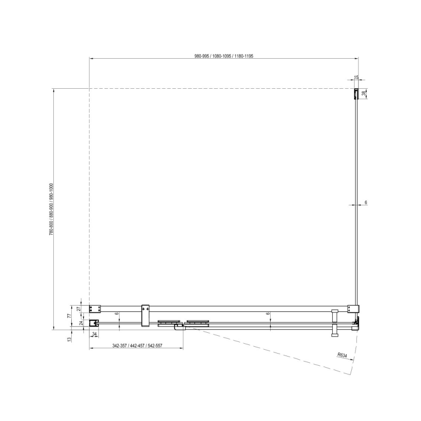 Ravak X9VVA0A00Z1 - COOL fix zuhanyfal, fényes króm