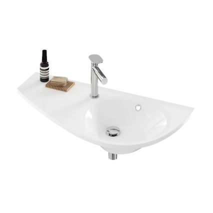 Ravak XJ1L1100000 - Függesztett mosdó AVOCADO 85x45 cm öntött márvány/fehér