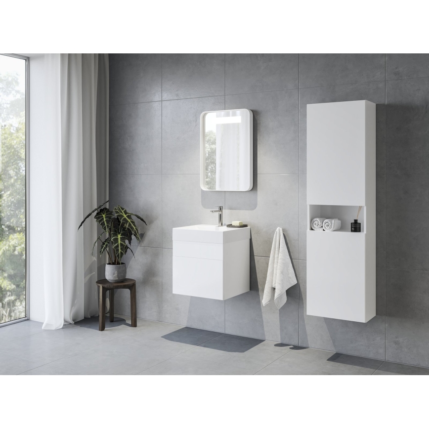 Ravak XJO01250000 - Falra szerelhető NATURAL mosdó 50x45 cm, öntött márvány/fehér