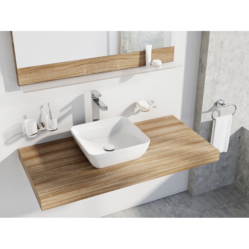 Ravak XJX01138001 - ráépíthető mosdó UNI SLIM 38x38 cm kerámia/fehér