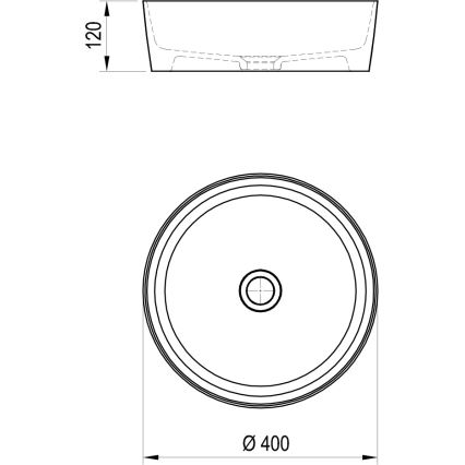 Ravak XJX01140002 - UNI SLIM ráépíthető mosdó, átm. 40 cm, kerámia/fehér